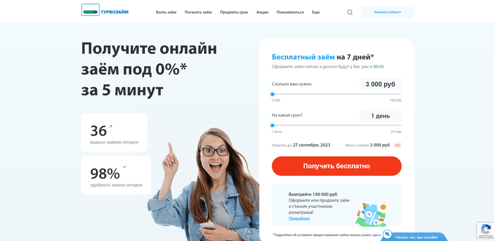 Оформление займа в Турбозайм 1